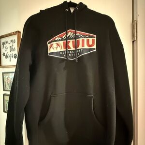 KUIU Black Hoodie with White Chest Logo